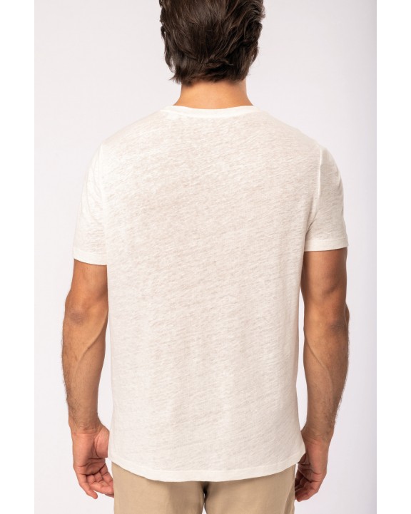 T-shirt NATIVE SPIRIT Linnen heren-t-shirt ronde hals kraag voor bedrukking &amp; borduring