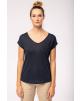 T-shirt NATIVE SPIRIT Linnen dames-t-shirt V-hals voor bedrukking & borduring