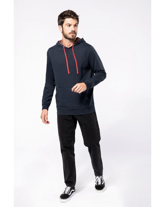 Sweater KARIBAN Unisex sweater met capuchon met contrasterend motief voor bedrukking & borduring