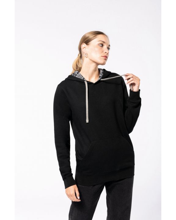 Sweatshirt KARIBAN Unisex-Kapuzensweatshirt mit kontrastfarbener Kapuze und Motiven personalisierbar