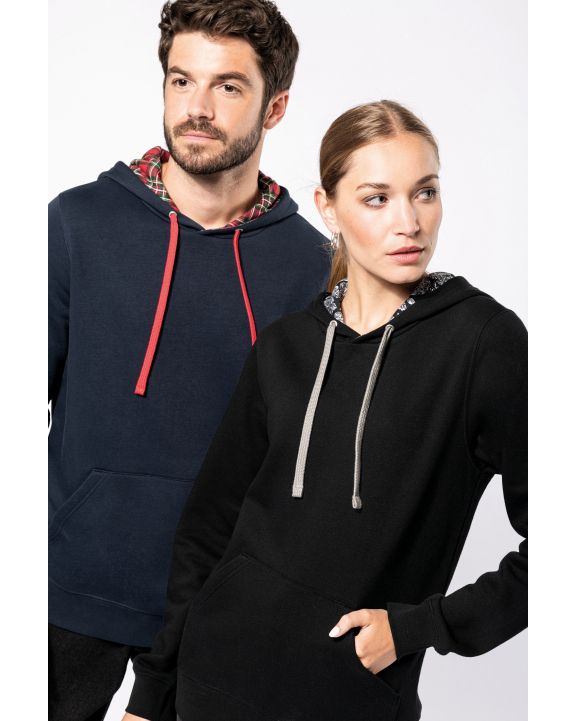 Sweatshirt KARIBAN Unisex-Kapuzensweatshirt mit kontrastfarbener Kapuze und Motiven personalisierbar