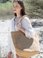 Tote bags à personnaliser KIMOOD Sac shopping en fils de jute tressée, effet toile tricotée 