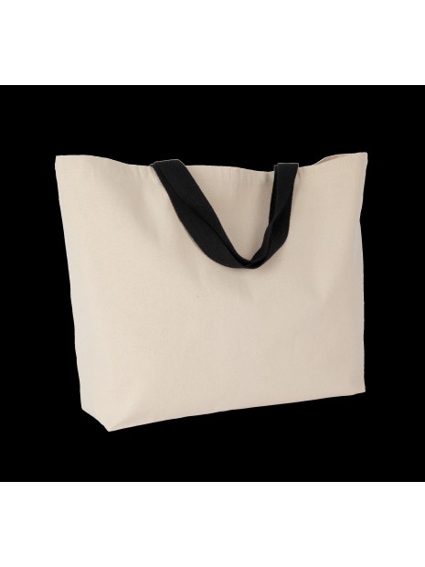 KIMOOD Sac shopping XXL naturel/noir personnalisable