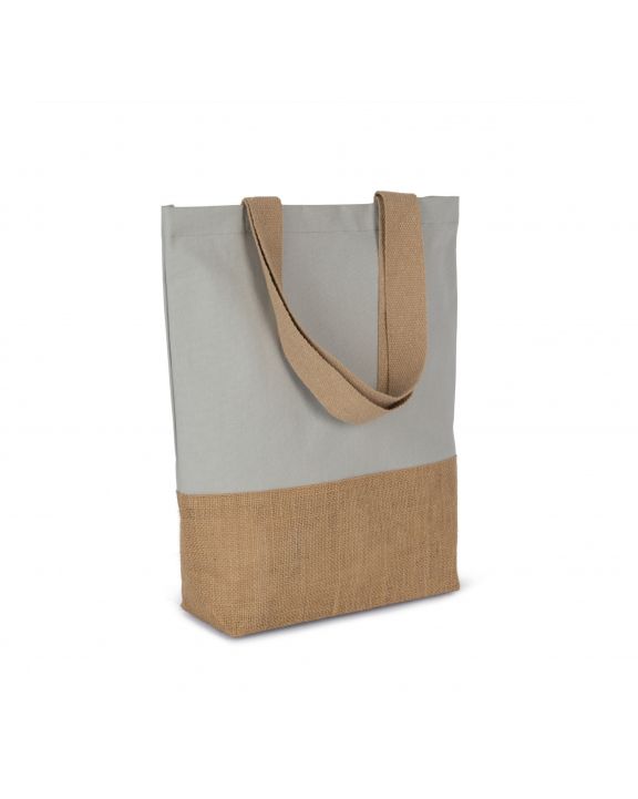 Tote Bag KIMOOD Shoppingtasche aus Baumwolle verklebten Jutefäden personalisierbar