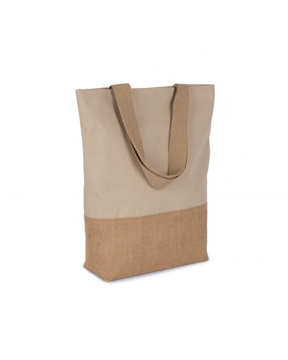Tote bag personnalisable KIMOOD Sac shopping en coton et fils de jute contrecollée