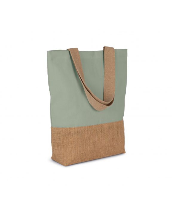 Tote Bag KIMOOD Shoppingtasche aus Baumwolle verklebten Jutefäden personalisierbar