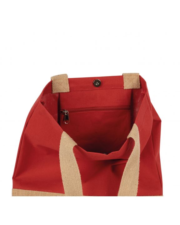 Tote bag personnalisable KIMOOD Sac shopping en coton et fils de jute contrecollée
