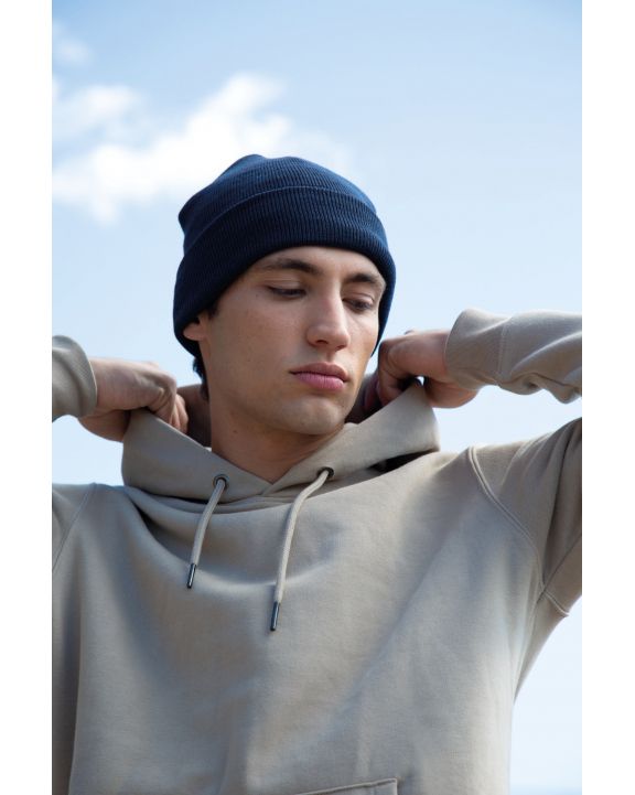 Mütze, Schal & Handschuh K-UP Recycelte Mütze mit Strickumschlag personalisierbar