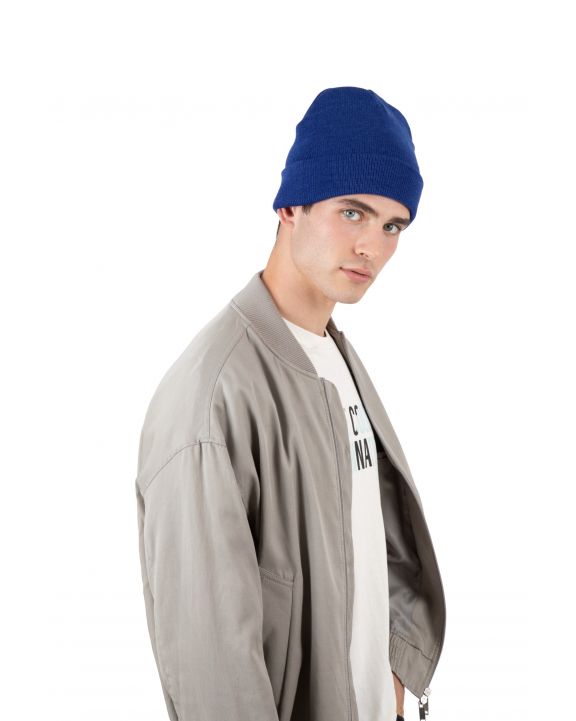 Mütze, Schal & Handschuh K-UP Recycelte Mütze mit Strickumschlag personalisierbar