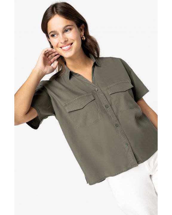 Hemd NATIVE SPIRIT Ecologisch oversized damesoverhemd van lyocell voor bedrukking & borduring