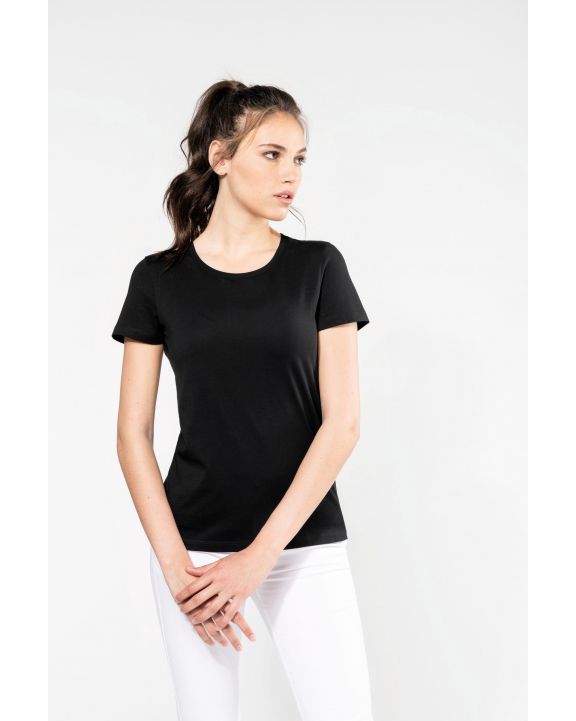 T-Shirt KARIBAN Supima® Damen-T-Shirt mit Rundhals ausschnitt und kurzen Ärmeln personalisierbar