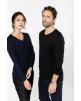T-shirt KARIBAN Supima® dames-T-shirt V-hals lange mouwen voor bedrukking & borduring
