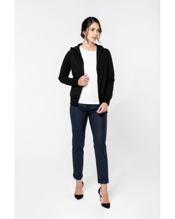 Sweatshirt KARIBAN Damenjacke mit Reißverschluss und Kapuze personalisierbar