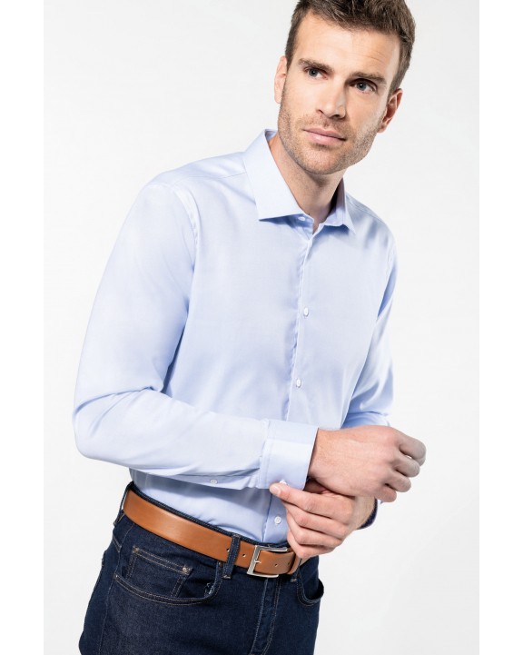 Chemise personnalisable KARIBAN Chemise Oxford pinpoint manches longues homme