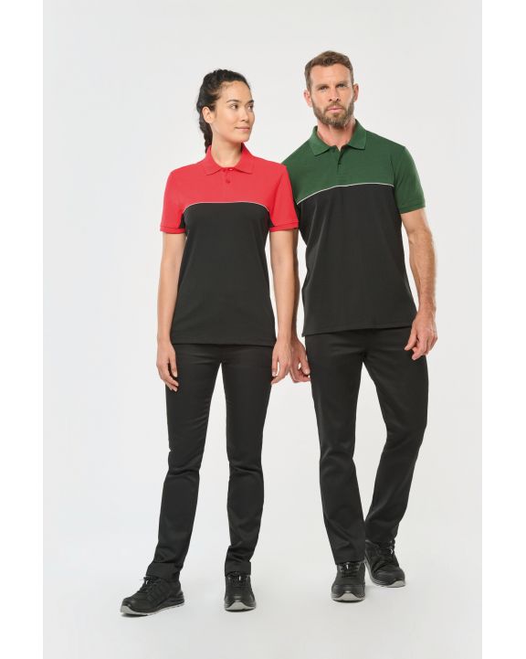 Poloshirt WK. DESIGNED TO WORK Ecologische uniseks polo met korte mouwen in twee kleuren voor bedrukking & borduring