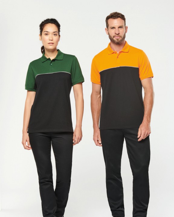 Polo personnalisable WK. DESIGNED TO WORK Polo bicolore écoresponsable manches courtes unisexe