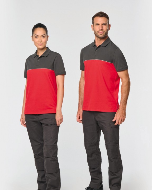 Polo personnalisable WK. DESIGNED TO WORK Polo bicolore écoresponsable manches courtes unisexe