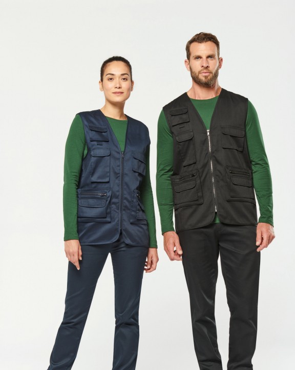 Veste personnalisable WK. DESIGNED TO WORK Gilet polycoton multipoches doublé unisexe