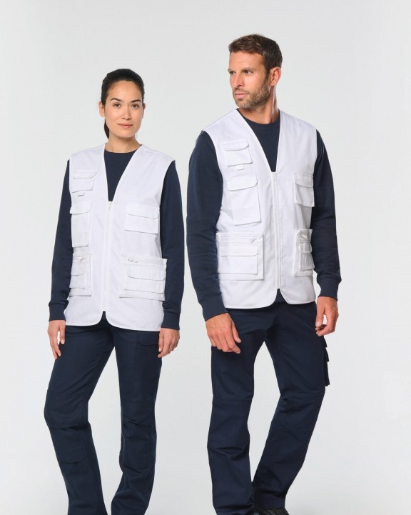 Veste personnalisable WK. DESIGNED TO WORK Gilet polycoton multipoches doublé unisexe
