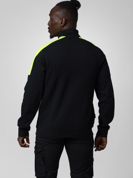 Sweat-shirts à personnaliser PROJOB 2129 SWEATSHIRT PRIO BICOLORE FULL ZIP noir/jaune