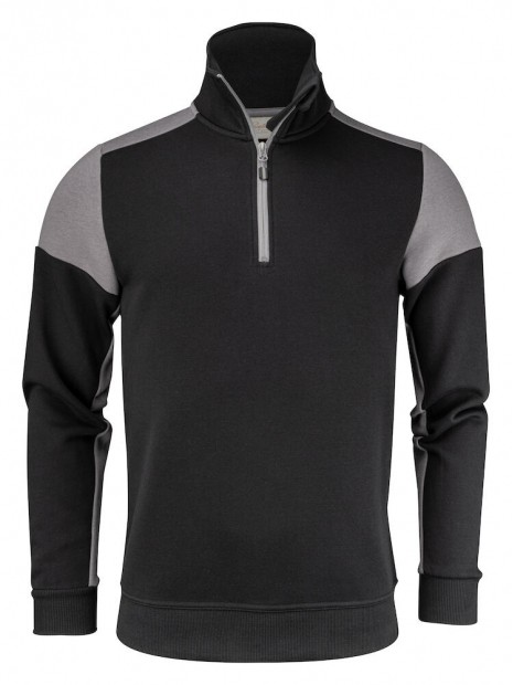 PRINTER SWEATSHIRT 1/2 ZIP PRIME noir/anthracite personnalisable