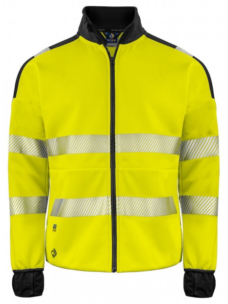PROJOB 6109 SWEATSHIRT FULL ZIP - EN ISO 20471 CLASSE 3/2 jaune/noir personnalisable