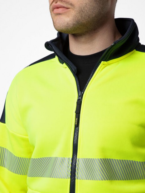 Sweat-shirts à personnaliser PROJOB 6109 SWEATSHIRT FULL ZIP - EN ISO 20471 CLASSE 3/2 jaune/noir