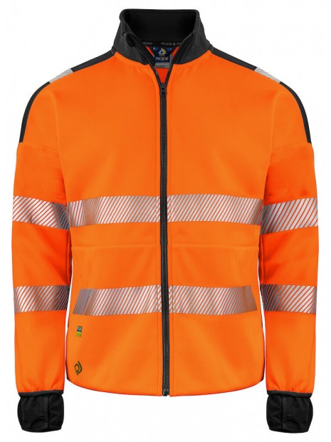 PROJOB 6109 SWEATSHIRT FULL ZIP - EN ISO 20471 CLASSE 3/2 orange/noir personnalisable