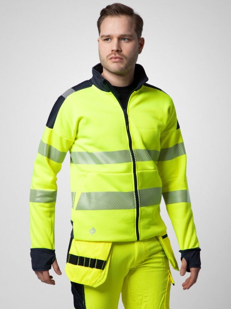Sweat-shirts à personnaliser PROJOB 6109 SWEATSHIRT FULL ZIP - EN ISO 20471 CLASSE 3/2 jaune/noir