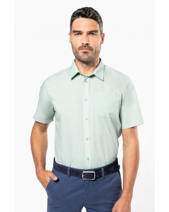 Hemd KARIBAN Overhemd in onderhoudsvriendelijk polykatoen-popeline korte mouwen heren voor bedrukking & borduring