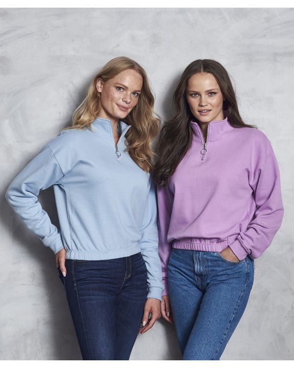 Sweater AWDIS Women’s cropped 1/4-zip sweat voor bedrukking & borduring
