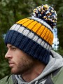 Bonnets, Écharpes & Gants à personnaliser BEECHFIELD HYGGE STRIPED BEANIE dijon blue