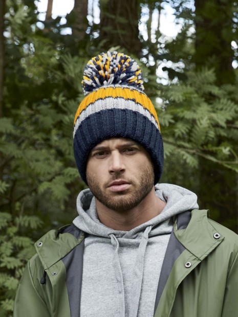 Bonnets, Écharpes & Gants à personnaliser BEECHFIELD HYGGE STRIPED BEANIE 