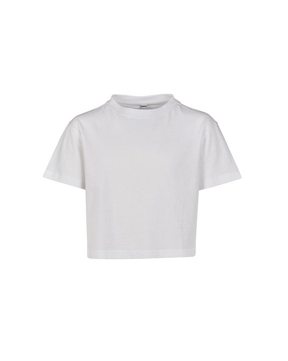 T-shirt BUILD YOUR BRAND Girls Cropped Jersey Tee voor bedrukking &amp; borduring