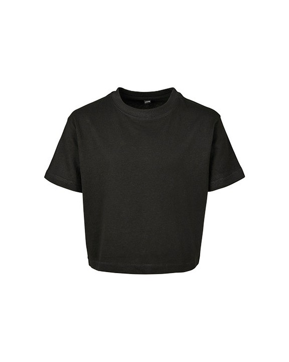 T-shirt BUILD YOUR BRAND Girls Cropped Jersey Tee voor bedrukking &amp; borduring