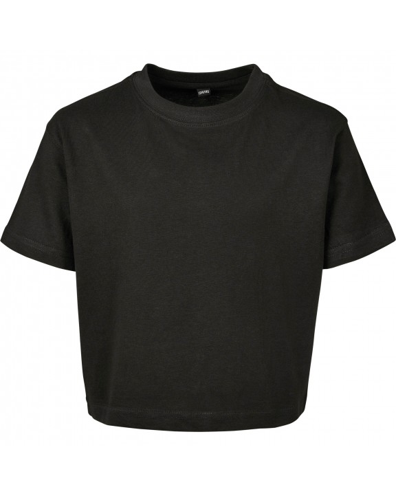 T-shirt BUILD YOUR BRAND Girls Cropped Jersey Tee voor bedrukking &amp; borduring