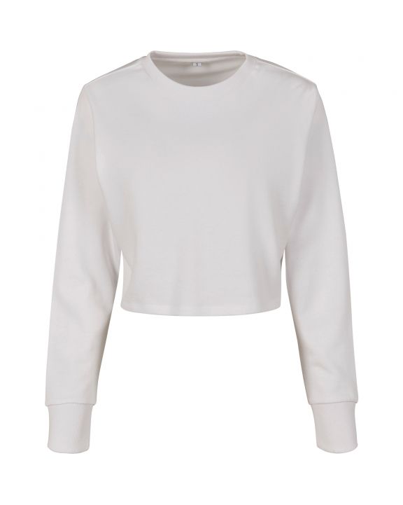 Sweater BUILD YOUR BRAND Ladies´ Terry Cropped Crew voor bedrukking & borduring