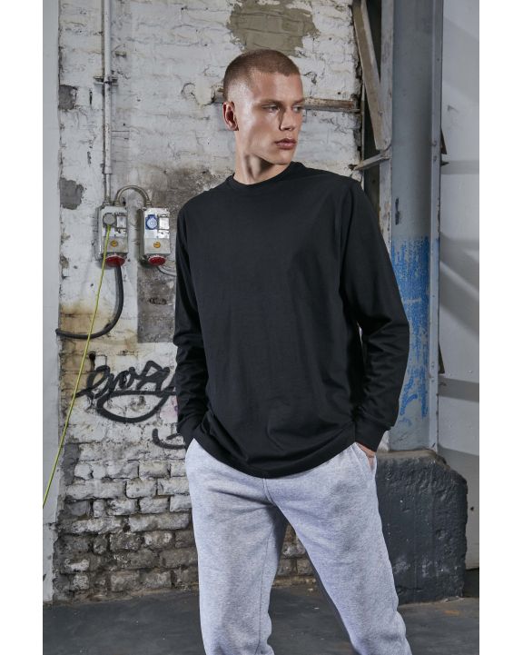 T-shirt BUILD YOUR BRAND Organic Long Sleeve With Cuffrib voor bedrukking & borduring