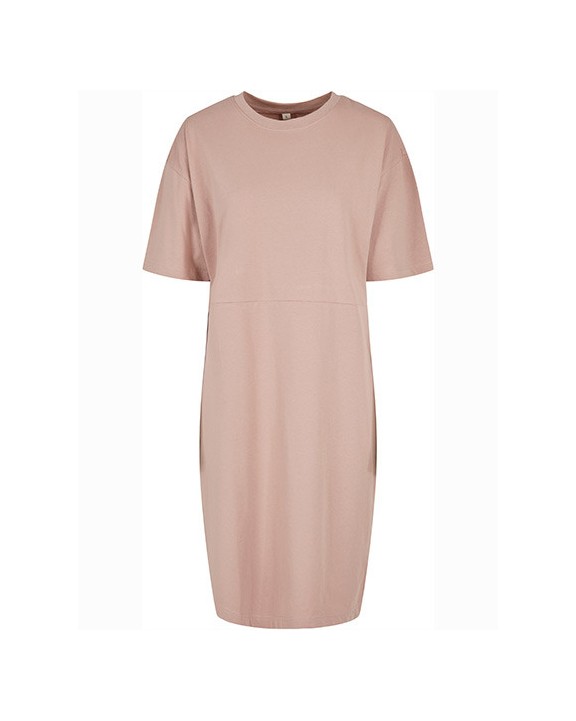 BUILD YOUR BRAND Ladies´ Organic Oversized Slit Tee Dress Kleid personalisierbar