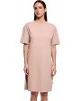 BUILD YOUR BRAND Ladies´ Organic Oversized Slit Tee Dress Kleid personalisierbar