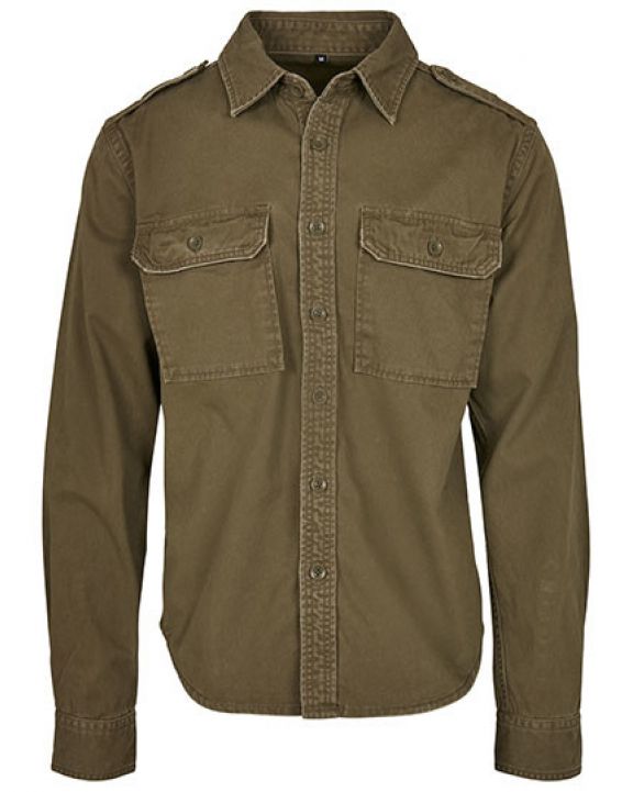 Chemise personnalisable BUILD YOUR BRAND Vintage Shirt Long Sleeve