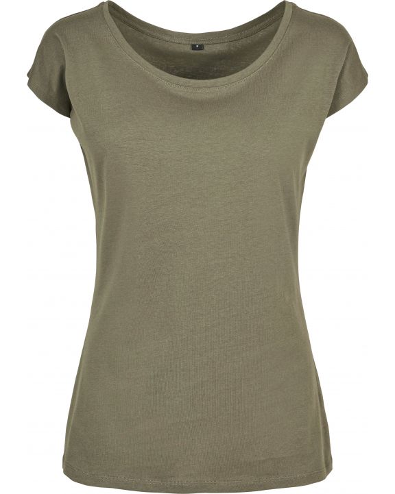 T-shirt BUILD YOUR BRAND Ladies´ Wide Neck Tee voor bedrukking & borduring