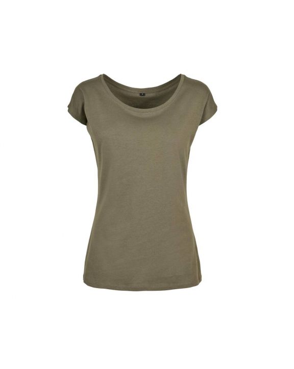 T-shirt BUILD YOUR BRAND Ladies´ Wide Neck Tee voor bedrukking & borduring