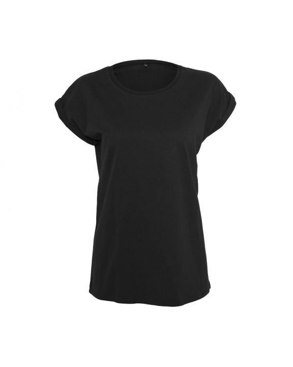 T-shirt BUILD YOUR BRAND Ladies´ Organic Extended Shoulder Tee voor bedrukking & borduring