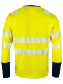 PROJOB 6014 T-SHIRT MANCHES LONGUES ISO 20471 CLASSE 3/2 jaune/bleu marine personnalisable