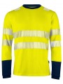 PROJOB 6014 T-SHIRT MANCHES LONGUES ISO 20471 CLASSE 3/2 jaune/bleu marine personnalisable
