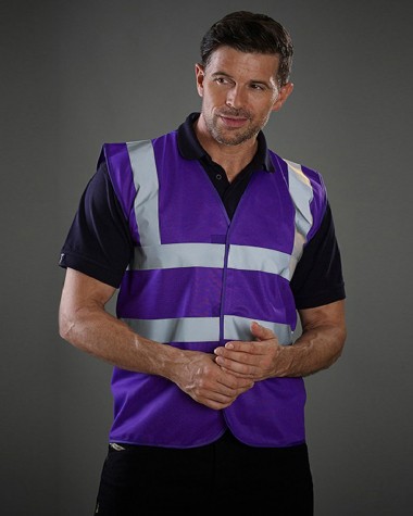 Gilet de sécurité personnalisable YOKO Fluo 2 Band+Brace Waistcoat