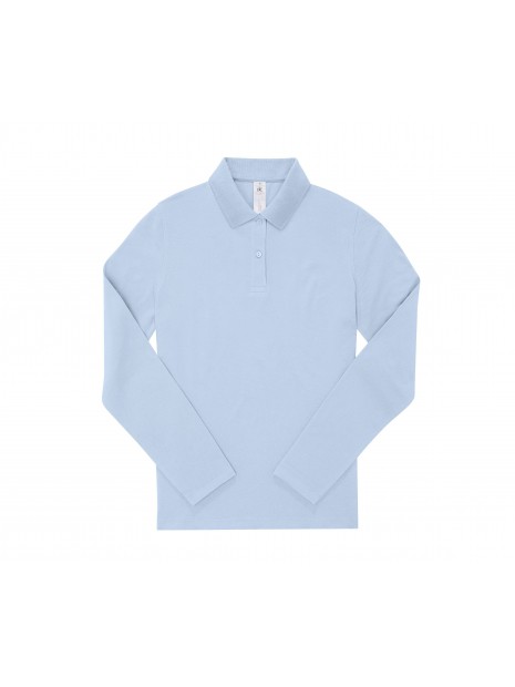 B&C MY POLO 180 Femme manches longues blush blue personnalisable