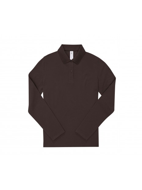 B&C MY POLO 180 Femme manches longues roasted coffee personnalisable