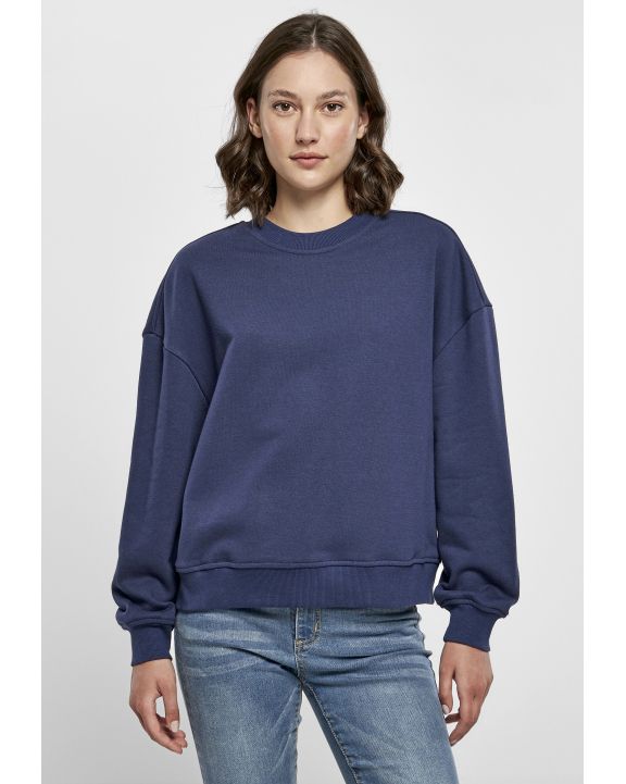 Sweater BUILD YOUR BRAND Ladies Oversized Crewneck Sweatshirt voor bedrukking & borduring